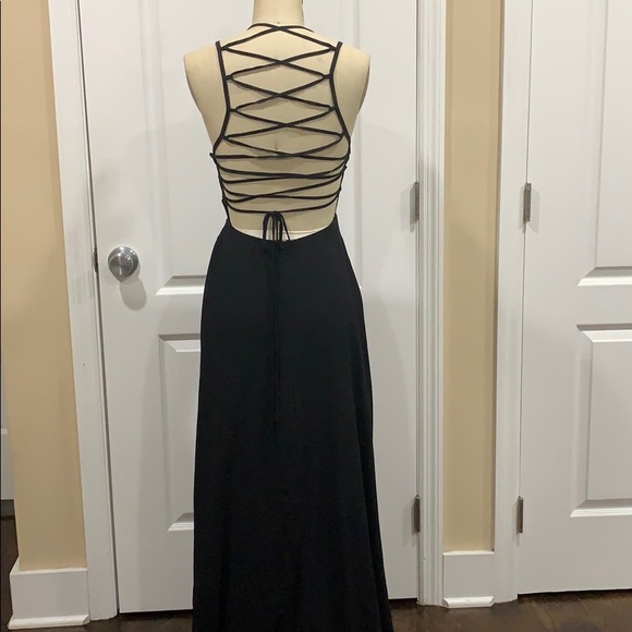 LULUS STRAPPY TO BE HERE BLACK MAXI DRESS - Picture 6 of 8